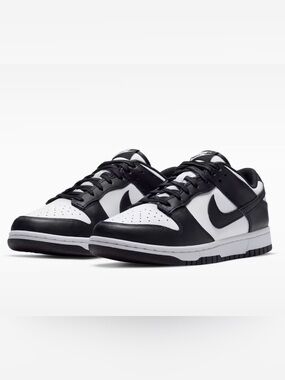 Nike Men’s Black and White Low-Top Skate Sneakers